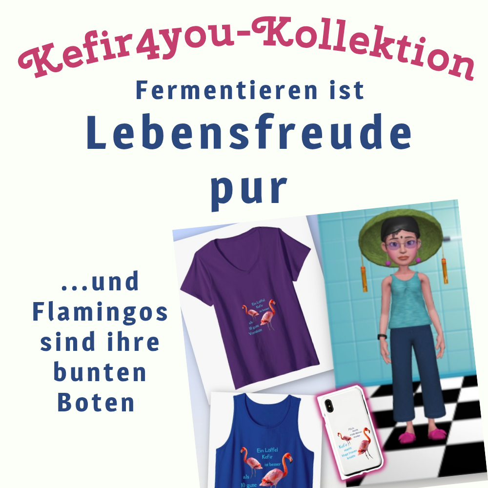 Kefir4you-Kollektion aus T-Shirts und Handyhüllen
